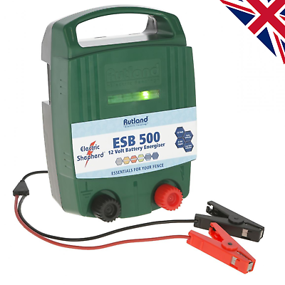 Fence Energiser Rutland ESB500 12v 0.5J 5km Portable Weather Proof 3yr Warranty