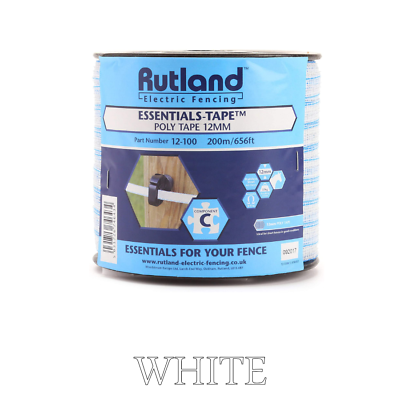 Electric Fence Wire Rutland Essentials - Tape | 12mm, 200m White TOP UK BRAND