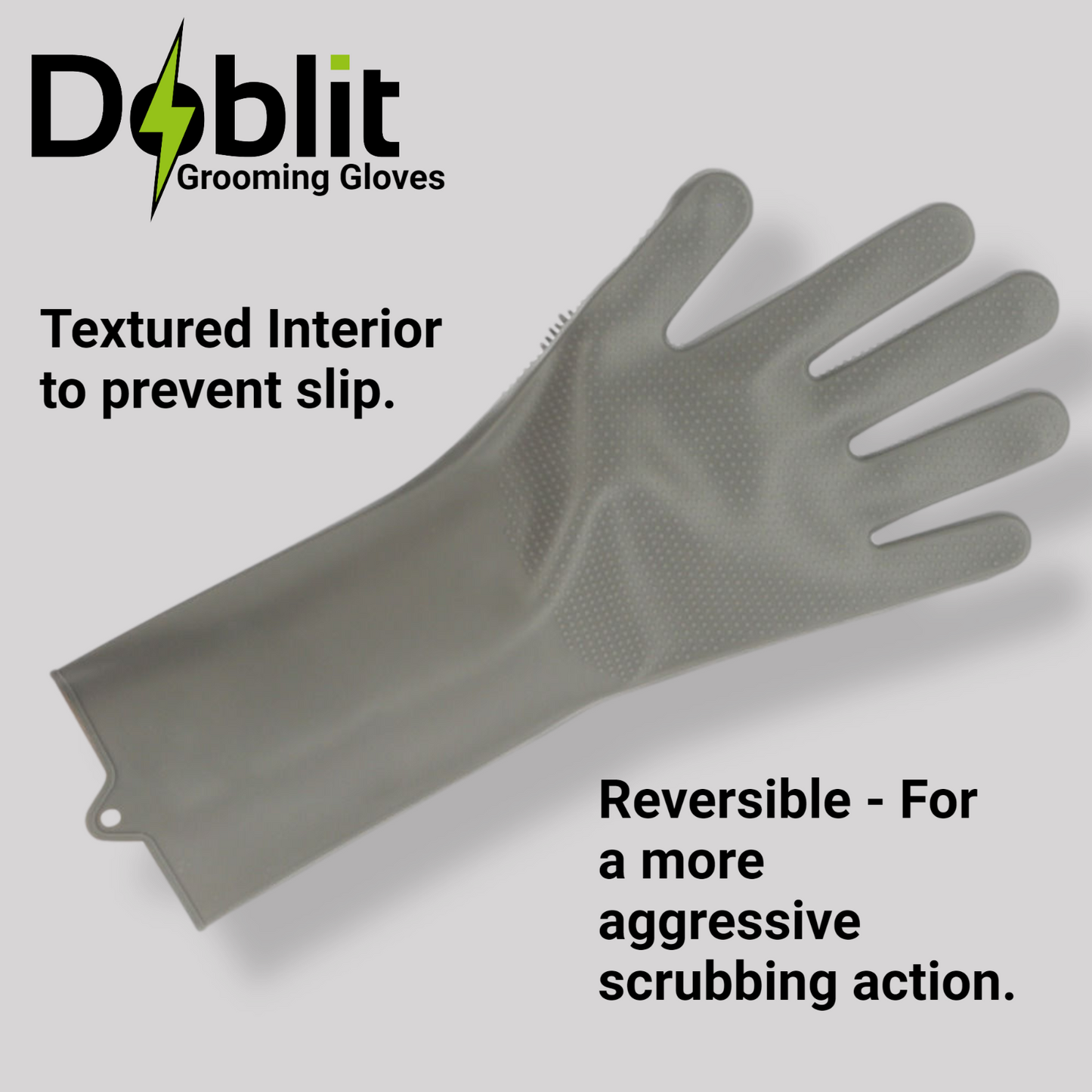 Doblit Horse and Pet Grooming Gloves Silicone One Size Long Wrist Non Slip