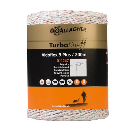 Electric Fence Wire Gallagher Turbo Wire | 40X Conductivity | VidoFlex 9+ 200m