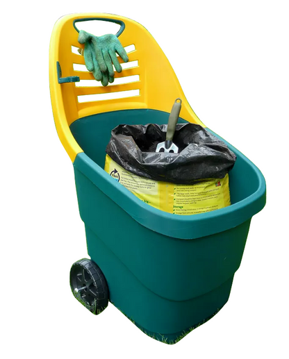 48L Garden Caddy Plant Trolley Gardener Cart Compost Hauler Wheel Barrow Hopper