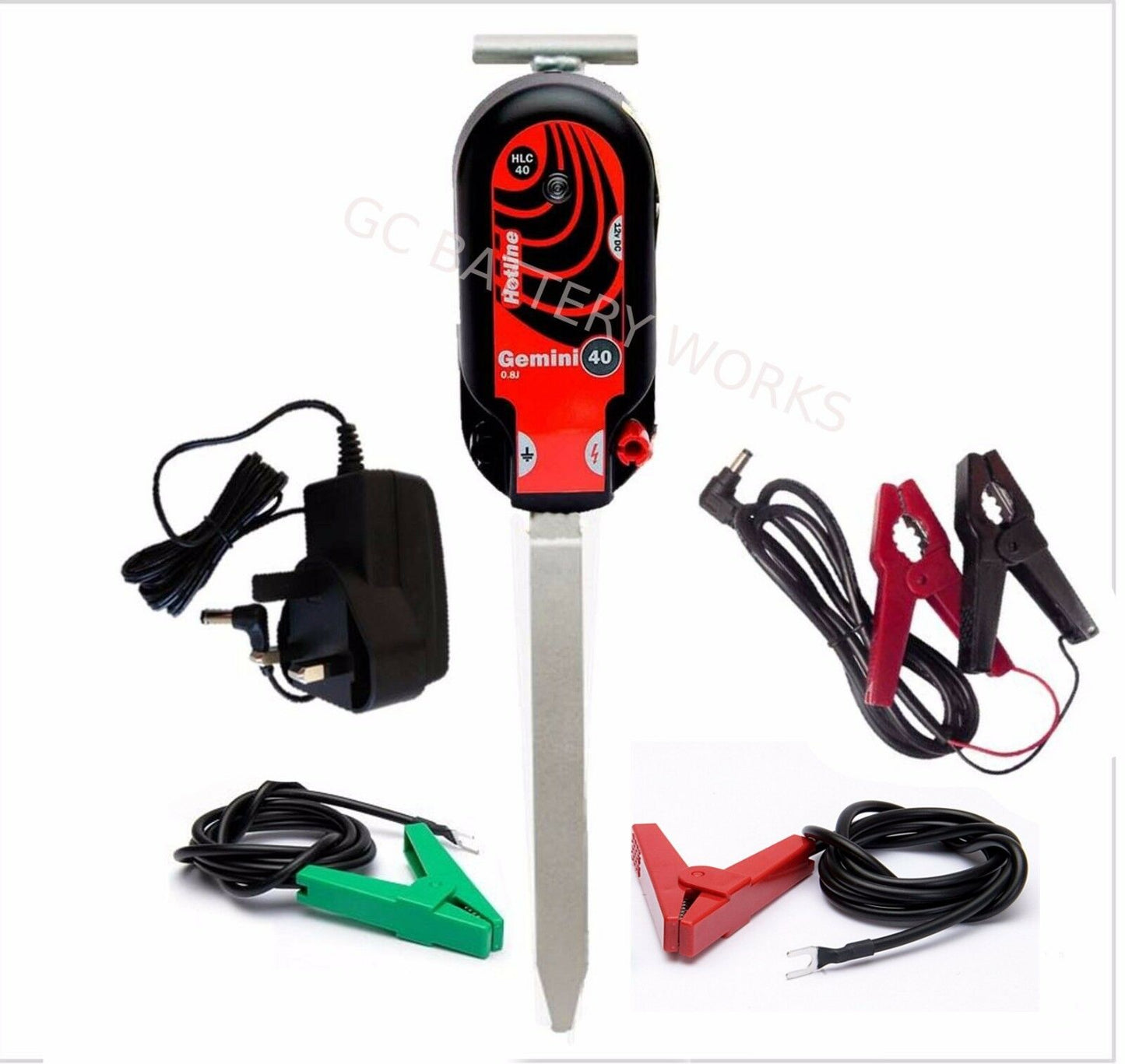 Hotline Gemini 40 Electric Fence Energiser 8km 0.8J 230v 12v Dual Power Fencer