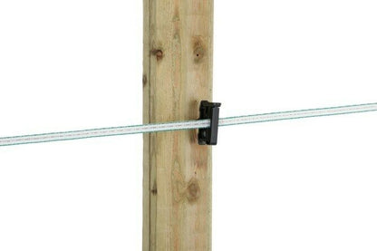 Tape Insulator Electric Fence Screw In Wood Post Locking Clip Up to 40mm Tape