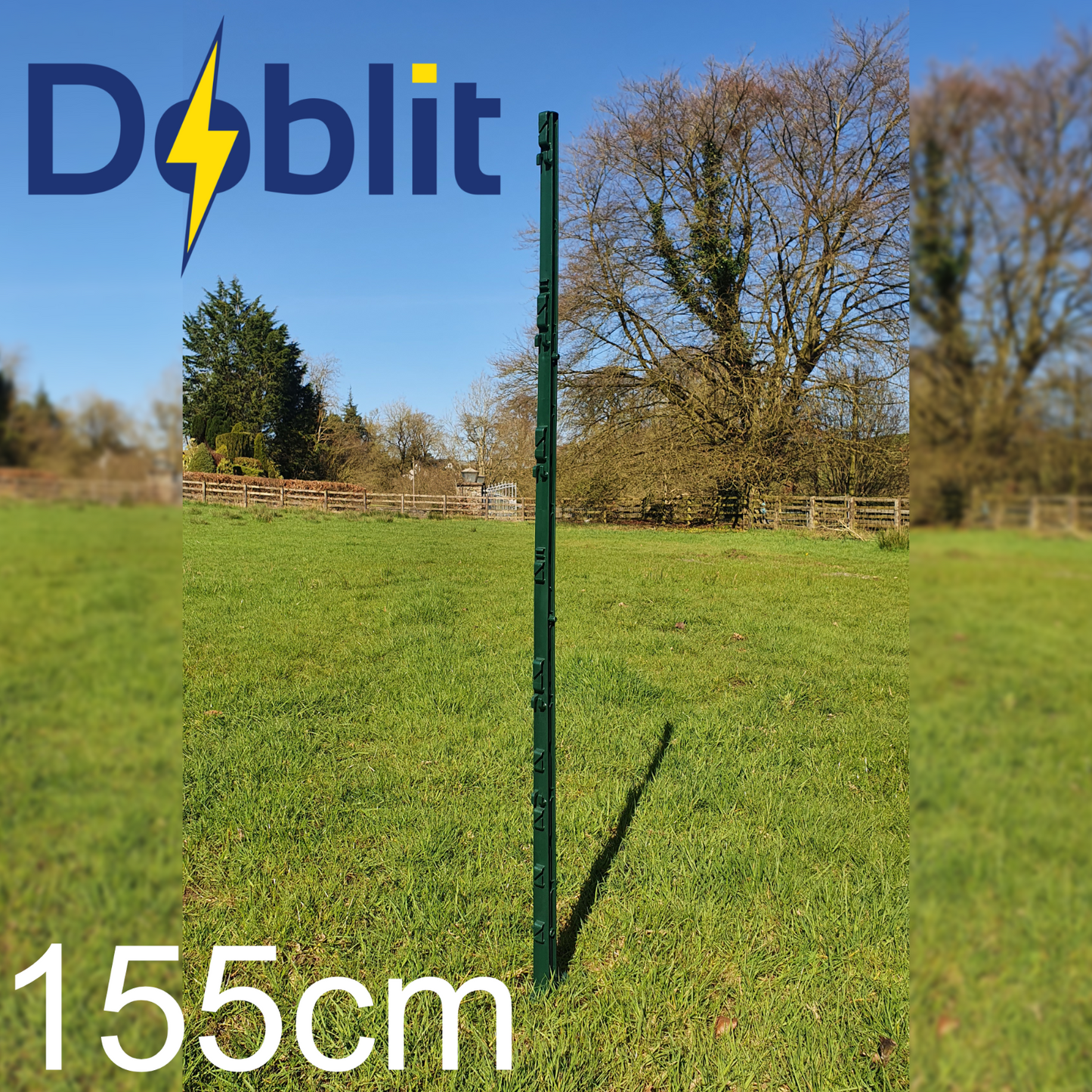 Green 5FT Poly Posts 156cm Tall Electric Fence 4ft 6" Fencing Stake Horse Cattle