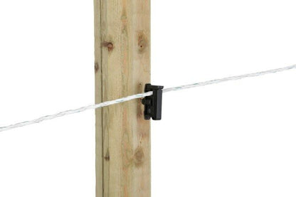 Tape Insulator Electric Fence Screw In Wood Post Locking Clip Up to 40mm Tape