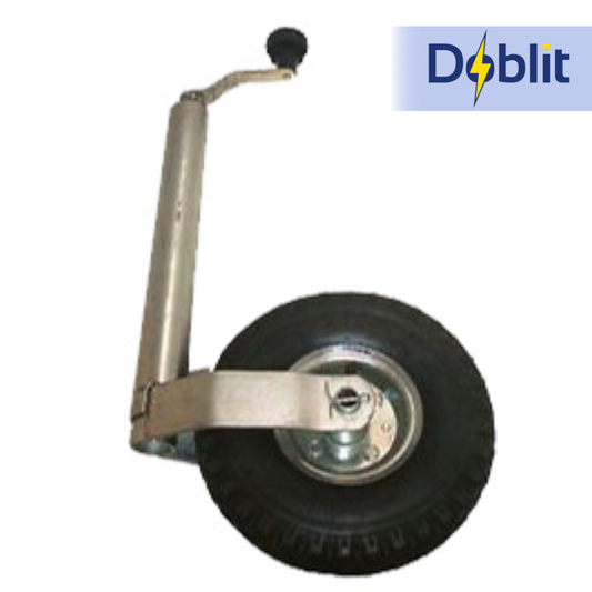 Pneumatic Jockey Wheel 48mm Heavy Duty 150KG No Clamp for Trailers, Transporters