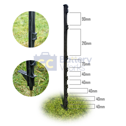 Doblit Black Poly Post 3FT Electric Fencing Poly Posts Plastic Fence Stake Eco UV Resistant