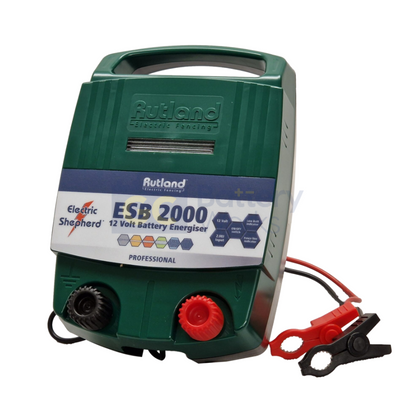 Fence Energiser Rutland ESB2000 12v 2J 20km Portable Weather Proof 5yr Warranty