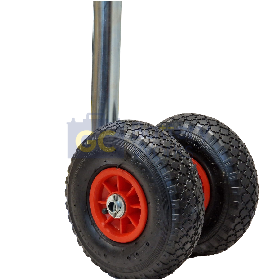 Trailer Jockey Wheel Stand Telescopic Pneumatic Twin Tyre 48mm Tube MAX 200KG